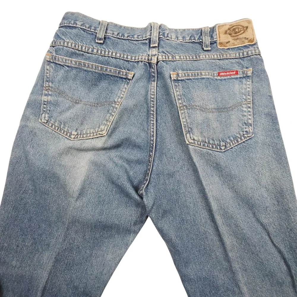 Dickies Jeans Mens 34x32 Blue Denim Straight Fit Work Wear Rugged Casual Outdoor